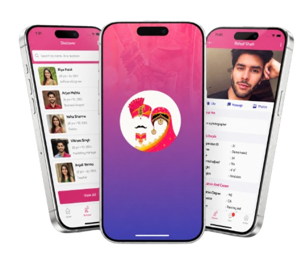 HMUSA mobile app shown on three iPhone mockups